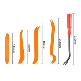 5 Pcs Trim Removal Tools, Pry Tools, Car Pry Tool Kit, Car Panel Door Audio Radio Stereo Removal Tools, Auto Clip Fastener Remover Pry Tool Set, Black