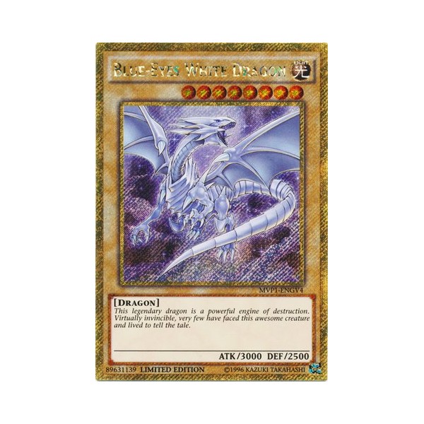 Yu-Gi-Oh - Blue-Eyes White Dragon - MVP1-ENGV4 - Gold Secret Rare - Limited Edition - the Dark Side of Dimensions Movie Pack Gold Edition (Limited Edition)