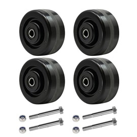 4" x 2" Industrial Casters, Phenolic Wheels-High Temperature Resistance: -50f to +250f, Roller Bearing-1/2" Bore, Heavy Duty Casters- with up to 1200LB Capacity(4 Pack)