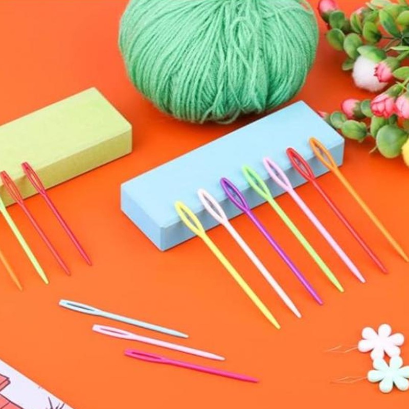 1000PCS Large Eye Plastic Sewing Needles Yarn Needles Weaving Needles