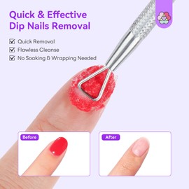 2Pcs Gentle Dip Nail Remover Kit 15ml: with Cuticle Oil Nail File