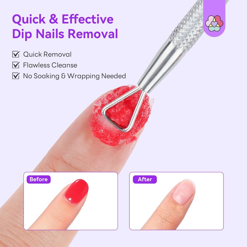 2Pcs Gentle Dip Nail Remover Kit 15ml: with Cuticle Oil