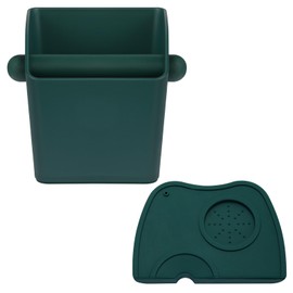 IAOSEN 2 - Piece Espresso Set: Large Green Square Espresso Knock Box with High Sidewall & Tamping Mat. Removable Knock Bar, Anti - Slip Base. Ideal for Home & Office Espresso Enthusiasts