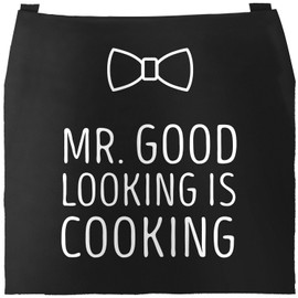 MoonWorks Men's BBQ Apron Grill King Apron for Men Crown, Good Looking Black
