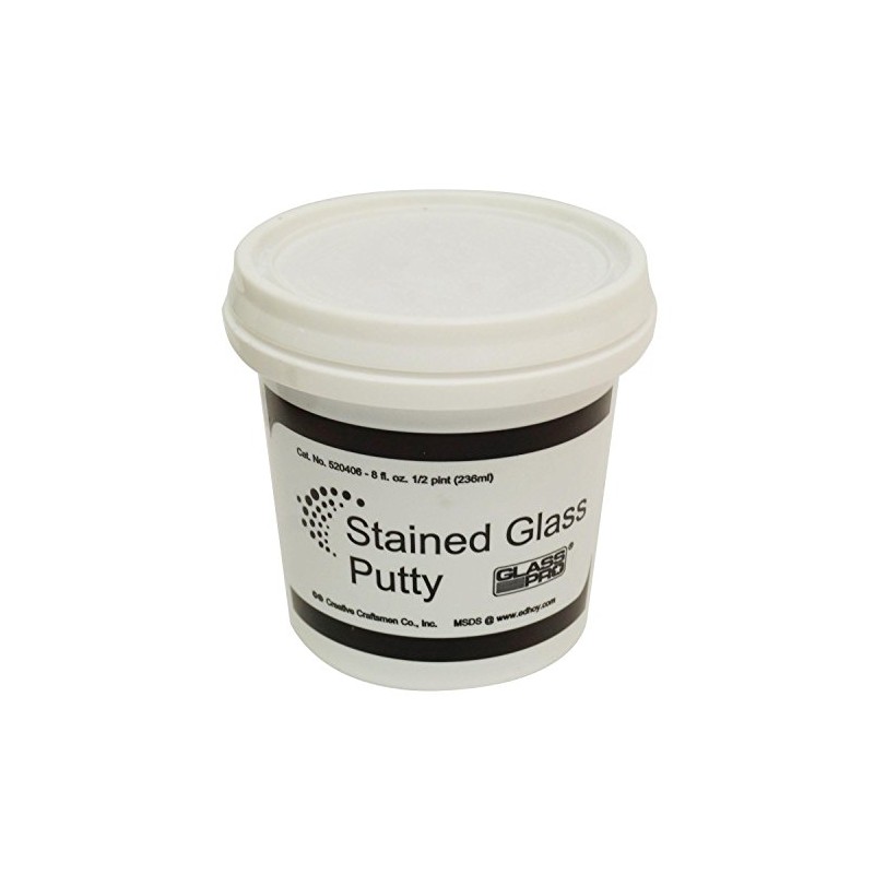 Glass Pro Stained Glass Lead Cement Putty Black 1/2 PINT