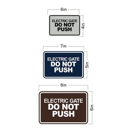 Signs ByLITA Classic Framed, Electric Gate Do Not Push Sign (Brushed Silver) - Medium