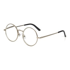 EYE ZOOM Metal Frame Round Reading Glasses with Spring Hinge (Silver, +2.50 Strength)