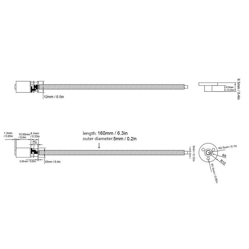Gear Box Thread Reduction Motor W/ Long Output Shaft Continuous