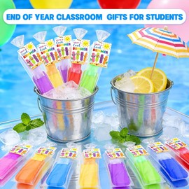 JANYUN 24 Pcs End of Year Gifts for Students,Popsicle Holders With Gift Cards and Bags Pop Sleeves for Summer Teacher Rewards Cool Treats End of the School Graduation Party Supplies