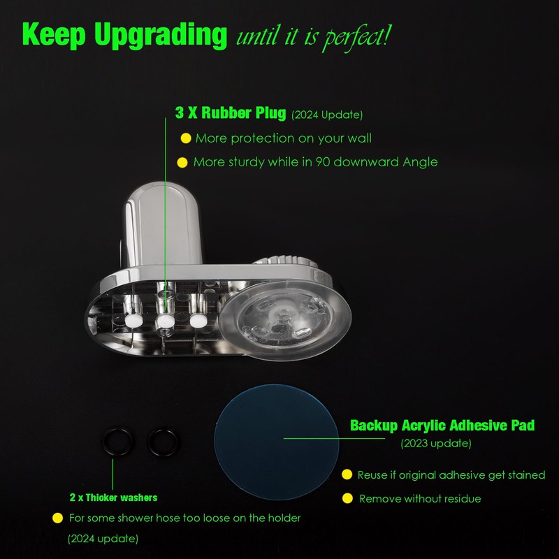 Handheld Shower Head Holder - 5 Positions Adjustable + 90°
