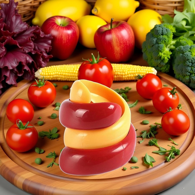 Red and Yellow Manual Fancy Sausage Cutter Barbecue Hot Dogs