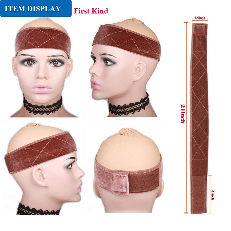 TOBBST Wig Grip Headbands for Women,2 Pieces Adjustable wig grip
