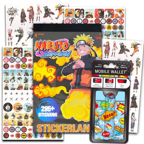 Naruto Stickers Party Favors Bundle - 295+ Deluxe Naruto Shippuden Stickers Featuring Naruto, Sasuke, Itachi, Kakashi, More | Naruto Gifts for Boys