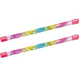 Magical Rainbow Glitter Water Baton - Liquid Sparkle Wand for Twirling, Dance, and Play - Perfect for Kids and Performers (18 Inch 2 Pack)