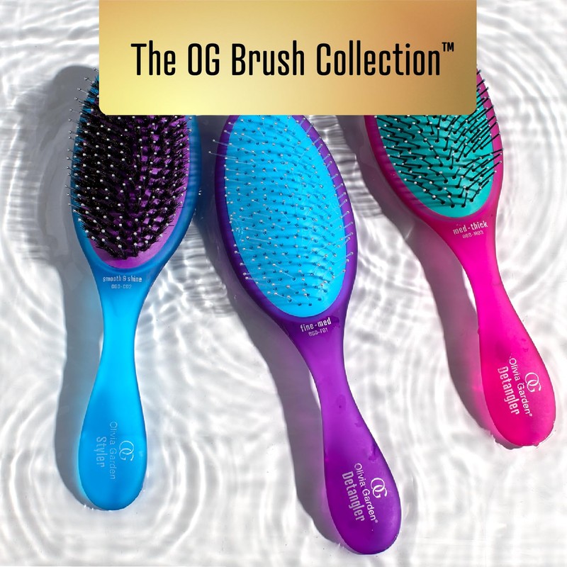 Olivia Garden OG Detangler Brush – Removable Cushion, Gentle Scalp