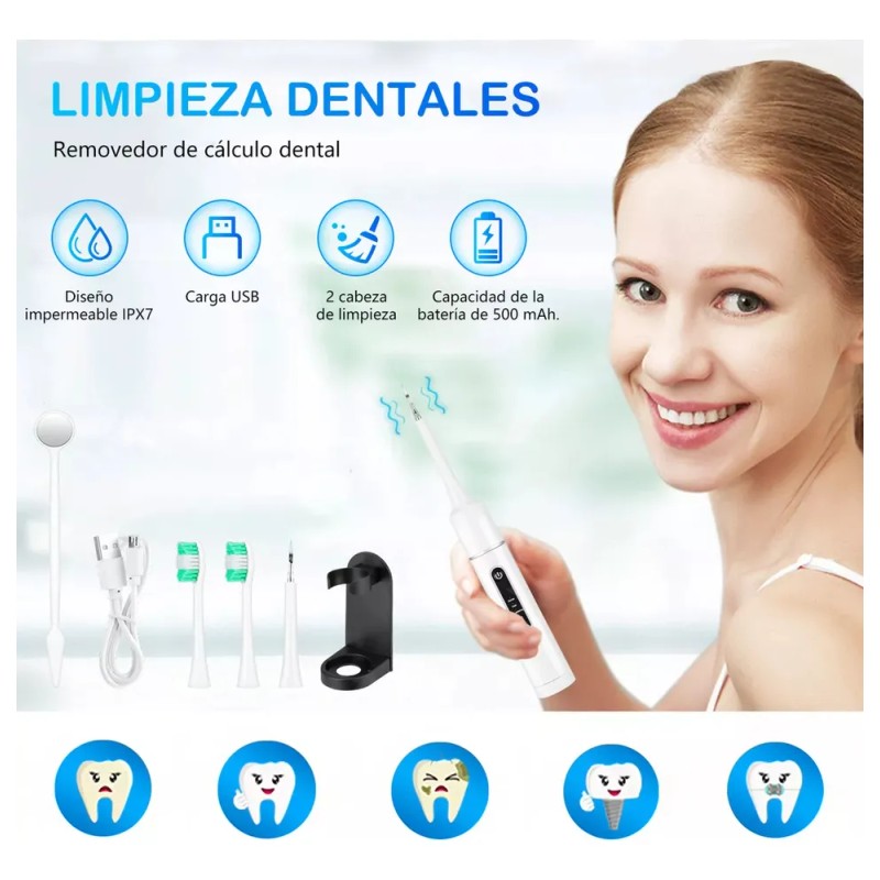 Limpieza De Sarro Cálculo Cepillo Dientes 3en1 Eléctrico Kit