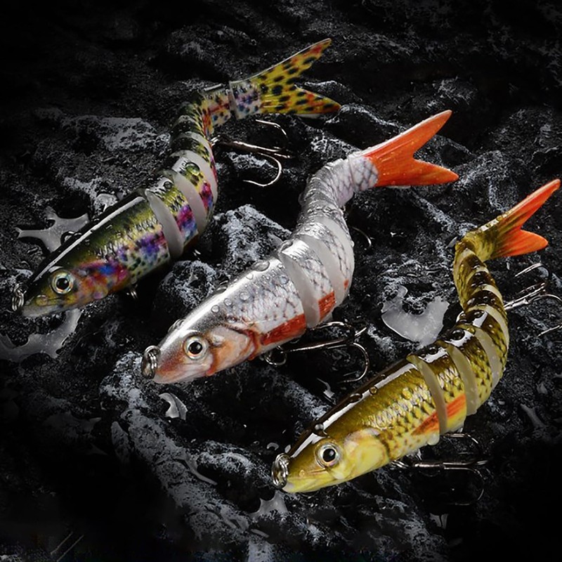 3 Stück Angelköder, Mehrgelenkige Hecht Köder, Angelköder Fische Angeln Set,