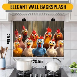 Stove Top Cover for Electric Stove,Glass Stove Top Cover, Heat Resistant Glass Cooktop Cover, Stovetop Protector, Kitchen Decor, Dish Drying Mats Cover for Ceramic Washer Top 28.5x20.5 inch