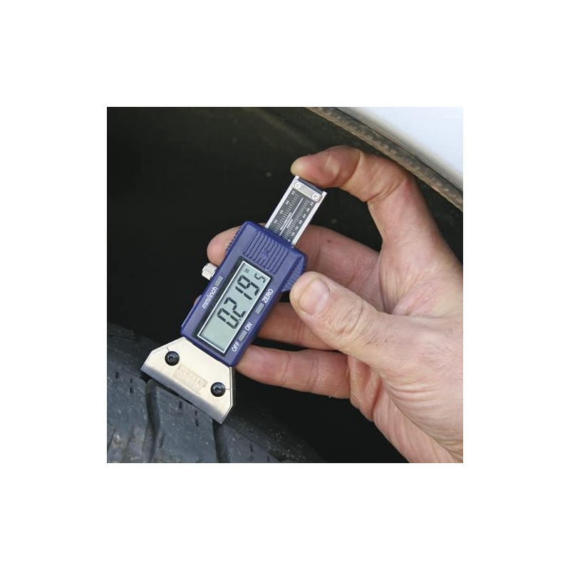 Sealey VS0560 Digital Tyre Tread Depth Gauge, Multicoloured