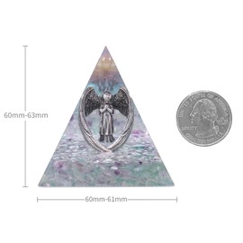 rockcloud Praying Angel Orgone Pyramid with Fluorite Crystal Stones Orgonite Energy Generator for Protection Yoga Meditation