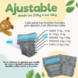 Pañales Ecológicos De Tela Ecopipo  10 Estampados Msi                                                                                                 
