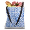 Aesthetic Blue Mosaic Look Mediterranean Tiles Pattern Art Tote Bag