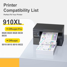 910XL Ink Cartridges Combo Pack OfficeJet Pro 8015 8025 8028 Ink Compatible with HP 910 XL Ink Cartridges HP910XL HP910 Printer Ink for OfficeJet Pro 8010 8025 8020 8020 8035 8028 8015 8022