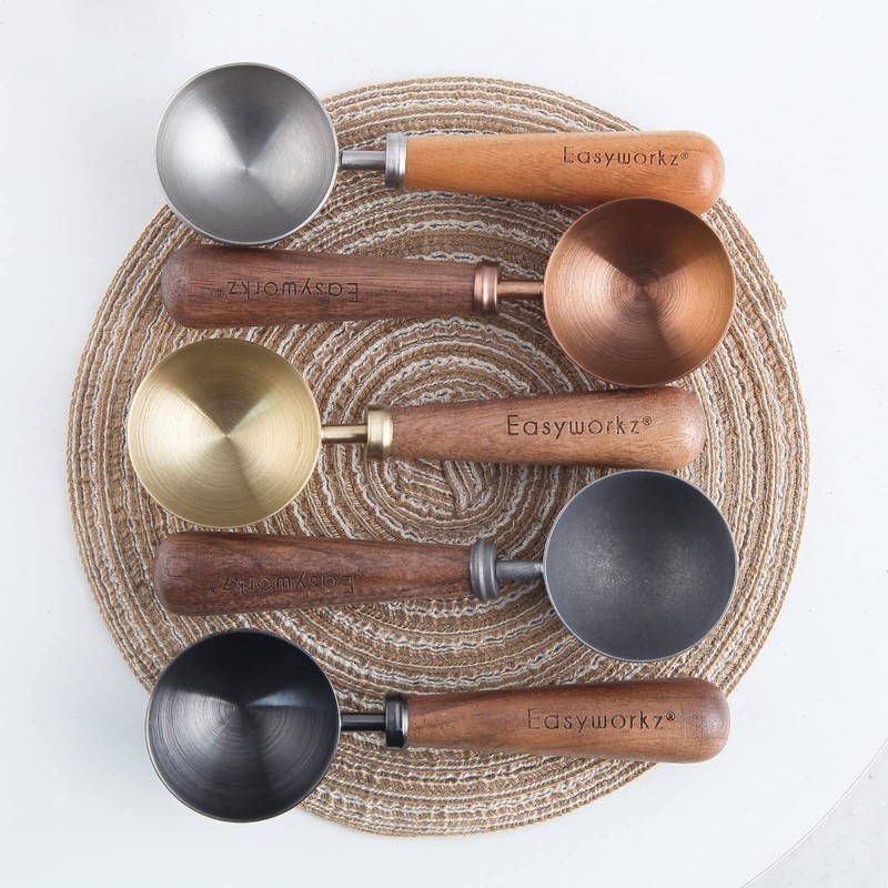 Easyworkz Retro Stainless Steel Coffee Scoop with Black Walnut Handle,10g