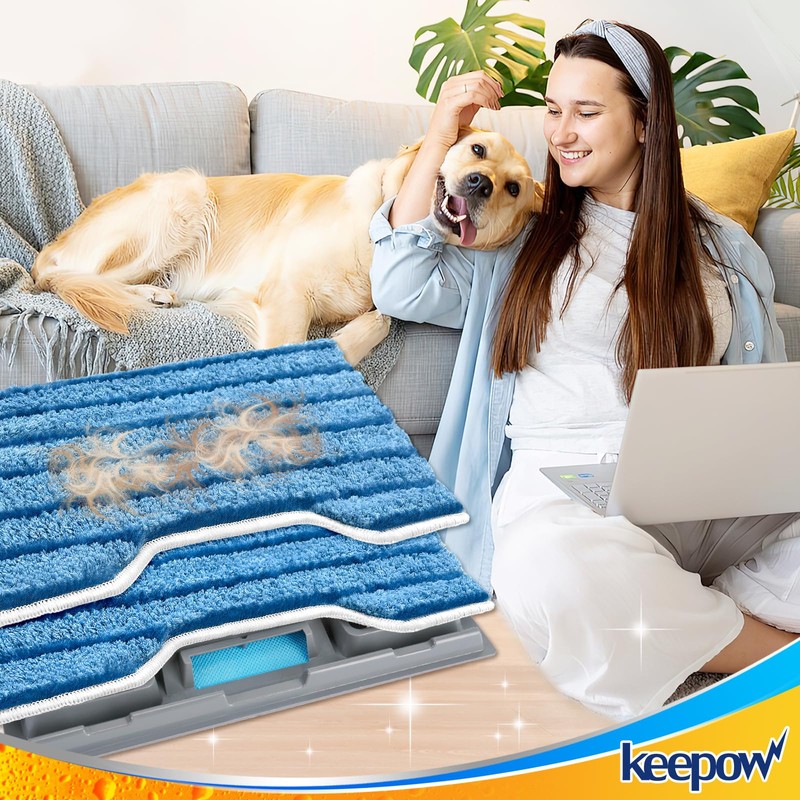 KEEPOW Reusable Mop Pads Refills, Replacement Pads Compatible with Shark