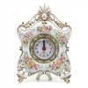 SWHONG Pretty Small Resin Clock Flower Art Table Desktop Alarm