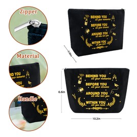 Sugchairo Class of 2025 Graduation Gifts for Her College Women Granddaughter Daughter Graduate Black Cosmetic Bag for Purse Travel Makeup Bag Birthday Gifts for Friends
