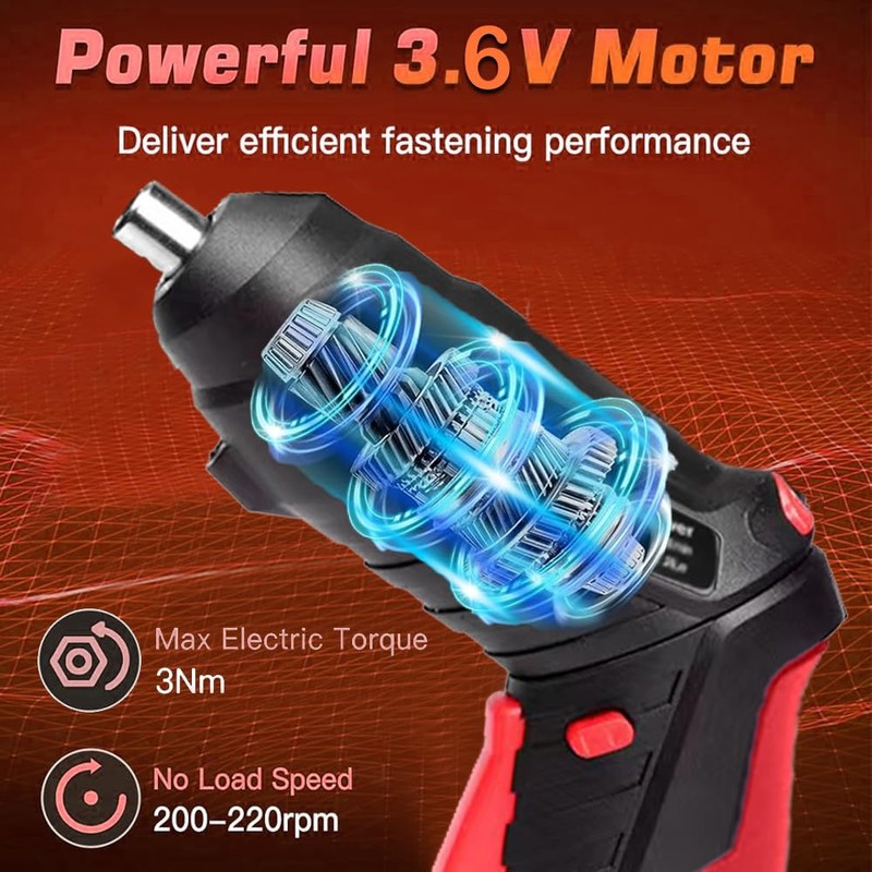 AFNZTME Cordless Power Screwdriver Electric Screwdriver Rechargeable Set, Battery Powered