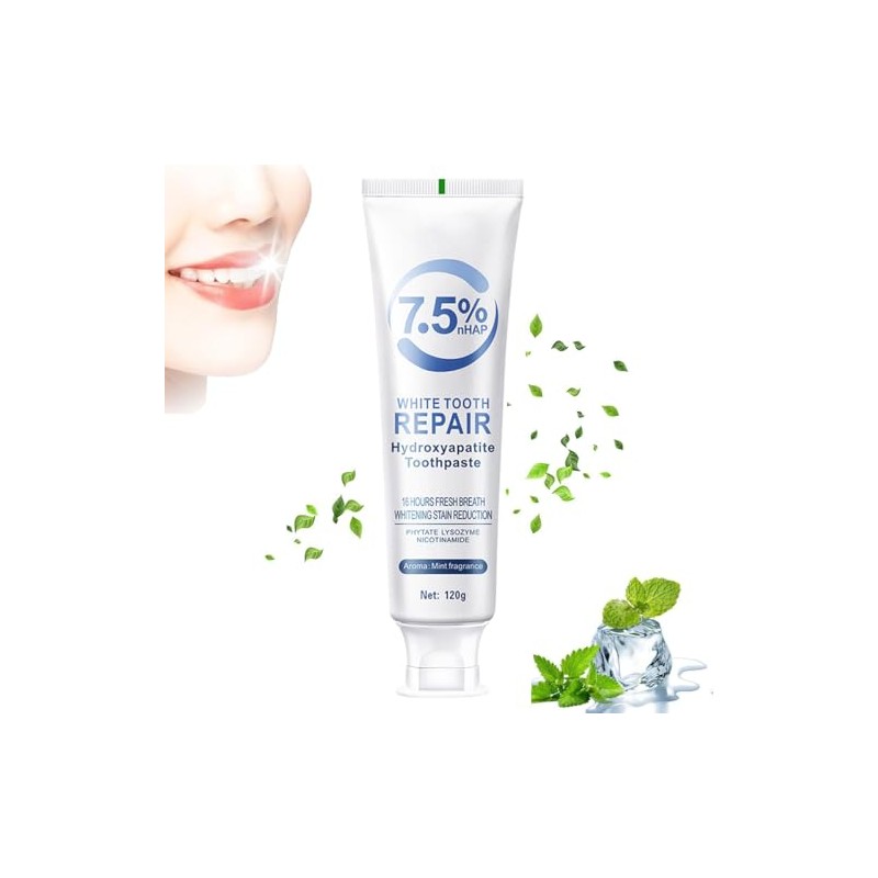 Nano Hydroxyapatite Toothpastes for Enamel Protection Fluoride Free,2 Pack |
