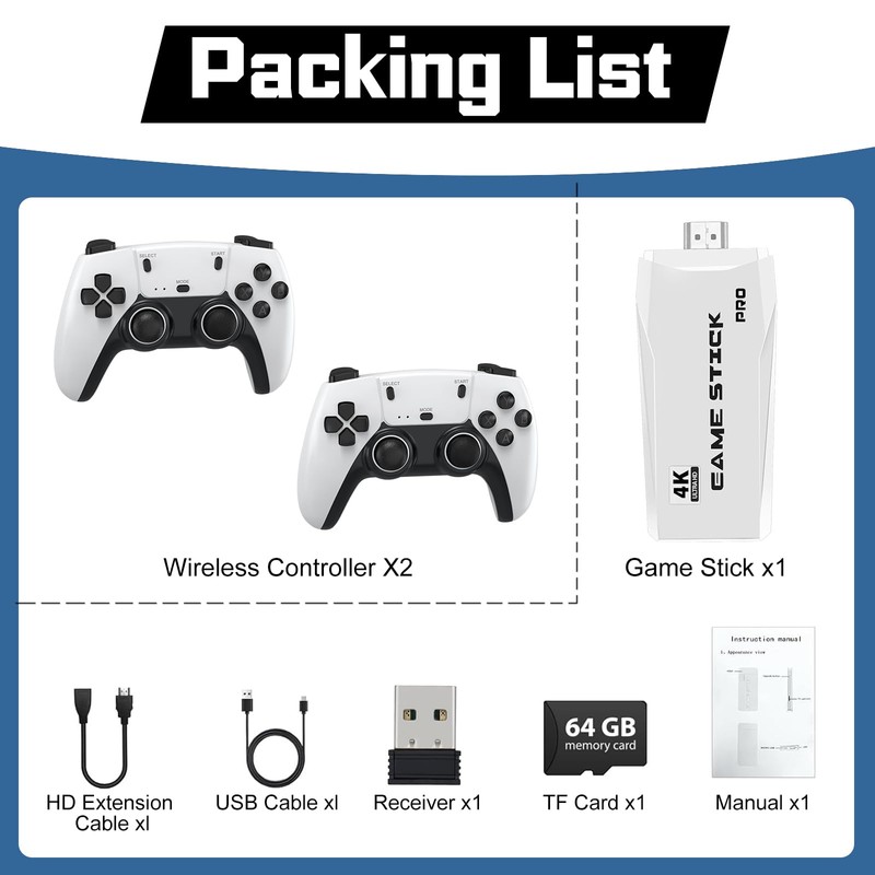 New Retro Game Console, Classic Video Games with 4K HDMI,