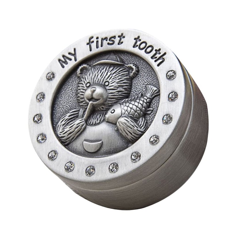 Kisangel Baby Tooth Box and Tooth Holder Metal Tooth Fairy