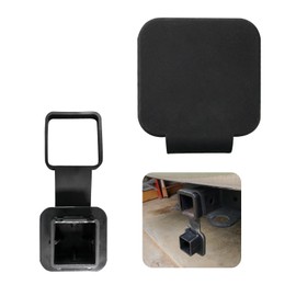 Car Trailer Hitch Cover, 2 Inch Hitch Cover Tube Plug Insert, Rubber Receiver Tube Plug Towing Hitch Covers, Auto Exterior Universal Accessories Fits 2 Inch Receivers (Black with Buckle)