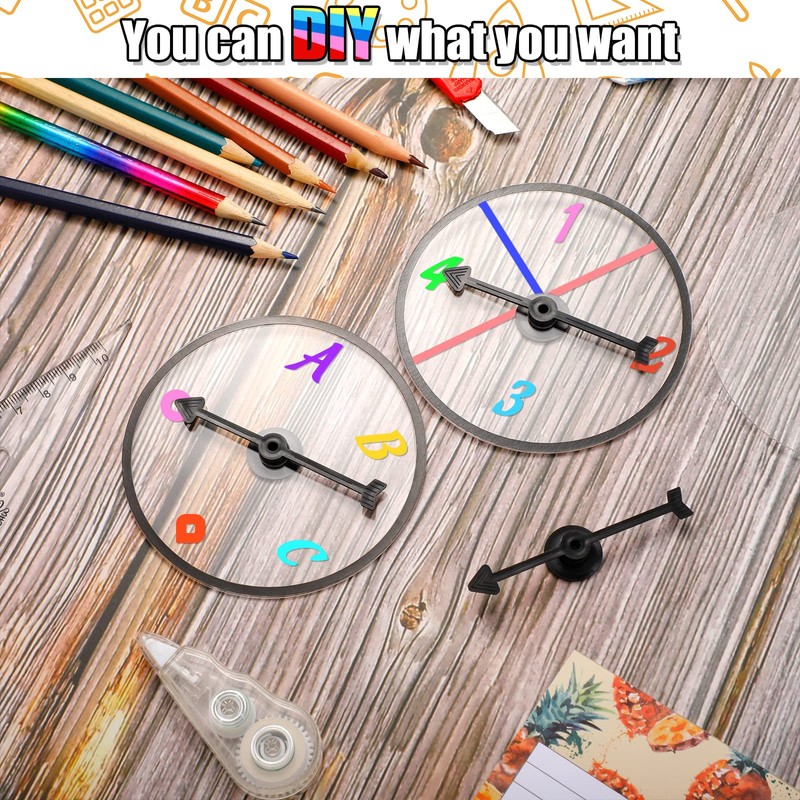 Chivao 10 Sets Game Spinner Wheel Blank Erasable Math Game
