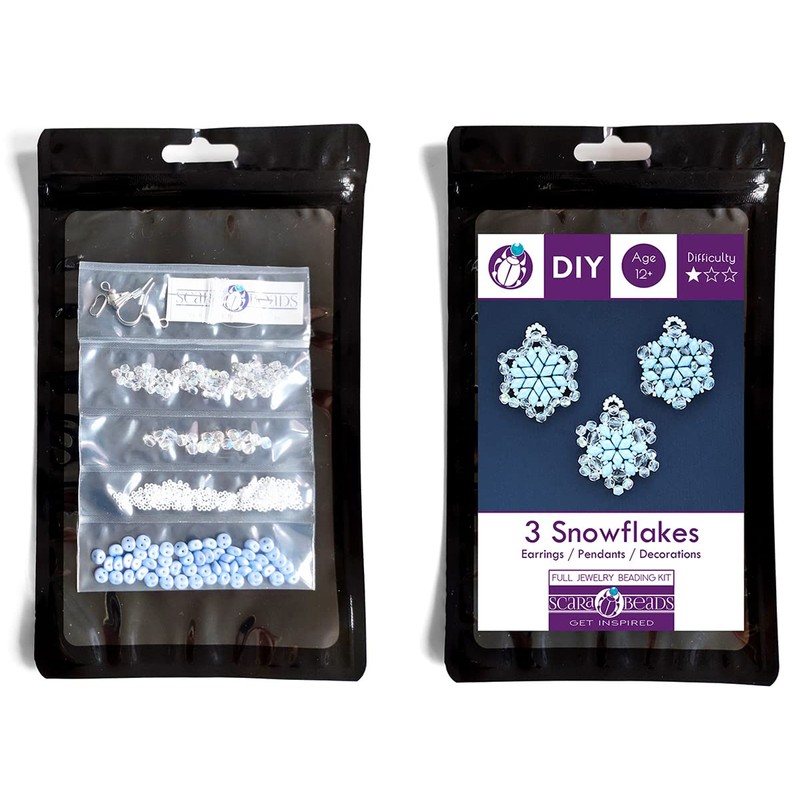 Exclusive 3 Snowflakes Bead Set (DIY Bead Jewellery Making) -