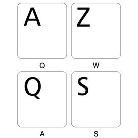 Online-Welcome French Azerty Keyboard Sticker White