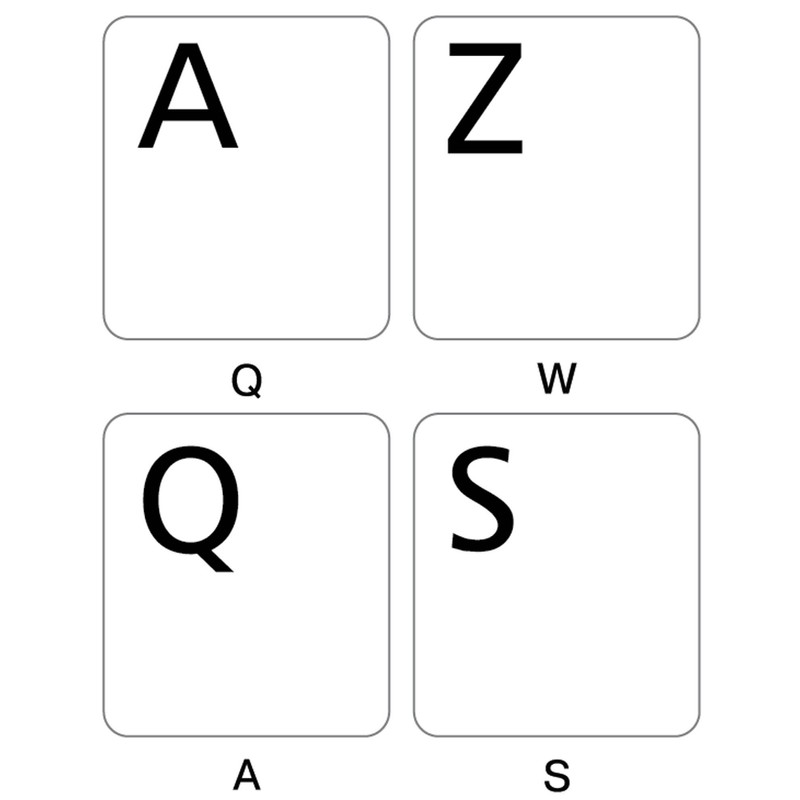 Online-Welcome French Azerty Keyboard Sticker White