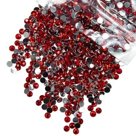 qiipii 3000PCS 4mm Crystal Red Resin Rhinestones for Crafting Siam Red Flatback Stones Bulk SS16 Non-Hotfix Ruby Red Diamonds Crystals Gems Charms for Nails Face Eyes Makeup Mugs Tumblers DIY Crafts