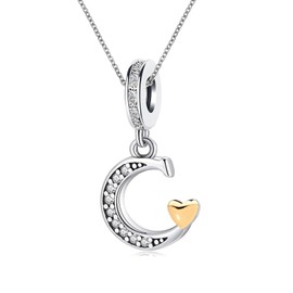 KunBead 18 inch Initial C Letter Gold Heart Alphabet Birthday Charm Pendant Necklace for Women