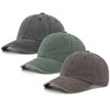 MINYJHZ 3 Packs Washed Plain Baseball Cap, Retro Adjustable Unstructured