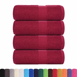 vidaXL Soap Towels - 4 Pcs 30x30 cm, 100% Cotton, Bordeaux, 360 gsm, OEKO-TEX Certified