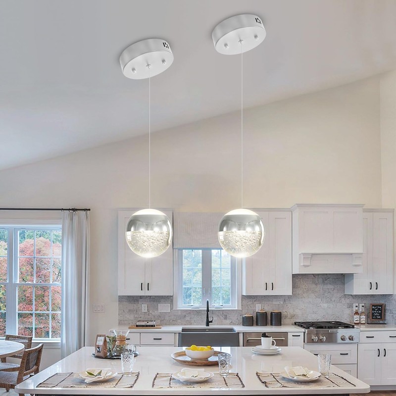 Crystal Pendant Light for Kitchen Island,Small Chandelier Lights Fixture, Hanging