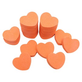 Mini Nail Files Heart Shape Mini Nail Files Double Sided Nail Polishing Blocks Small Nail Sanding Blocks for Acrylic and Natural Nails Manicure Tools Orange 50 Pieces