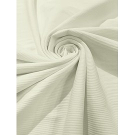 New Creations Fabric & Foam Inc, Heavy Weight 380GSM Stretch Rib Knit Fabric Polyester Spandex (by The Yard) (Off White)