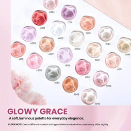 Beetles Cat Eye Gel Polish - Glowy Grace 20 Colors Jelly Cat Eye Gel Nail Kit, Nude Pink Brown Purple Base Colors, Soak Off UV Glitter Fall Winter Trend Nails Charms Gift for Women