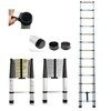 Telescopic Ladder 12.5FT/3.8M Heavy Duty Aluminum Multi-Purpose Extension Ladder,330 Pound