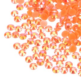 MECCANIXITY 6000 Pcs Bright Orange Resin Flatback Rhinestone SS16 4mm Resin Non Hotfix Rhinestones for Crafts DIY Design, Tumblers, Clothes, Makeup, Nail Art